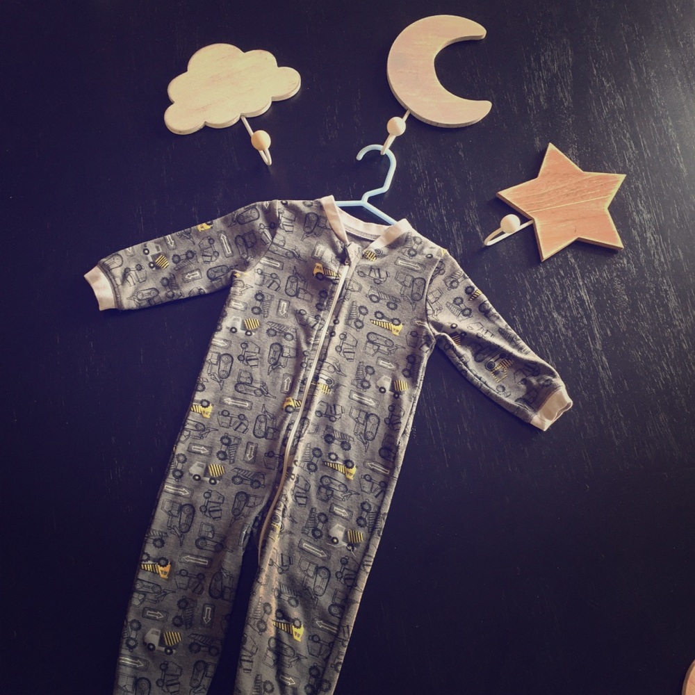 George Baby Trucks Print Footed Sleeper